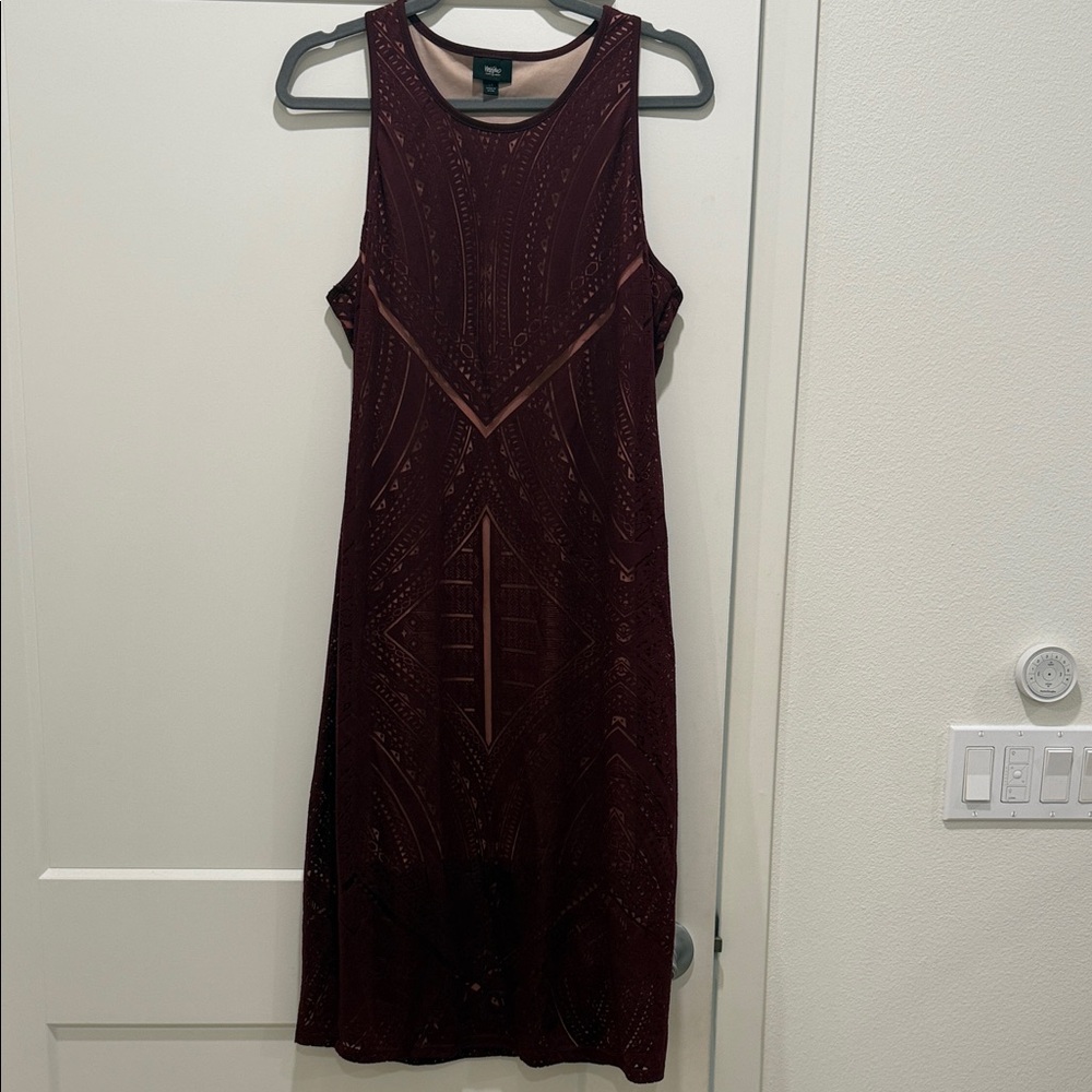 Deep Burgundy Midi Dress